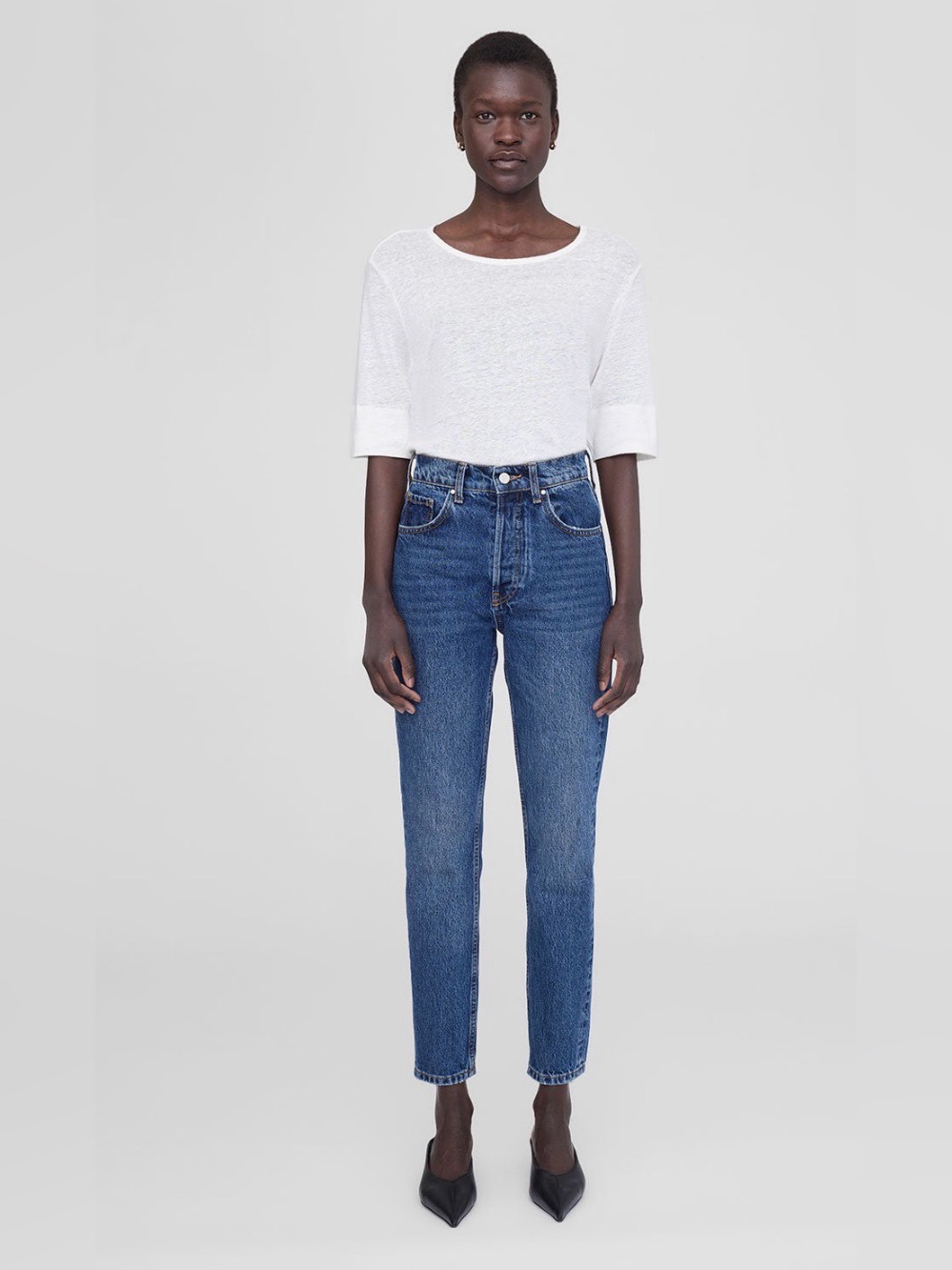ANINE BING Sonya Jean 28 High Rise Straight Leg Designer Denim Scandi Chic